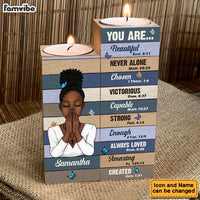 Personalized Gift For Daughter You Are Bible Verses Wood Candle Holder 23095 thumb 1