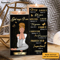 Personalized Gift For Daughter God Says I Am Wood Candle Holder 23096 thumb 1