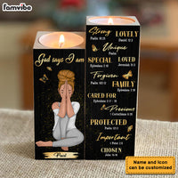 Personalized Gift For Daughter God Says I Am Wood Candle Holder 23096 thumb 1