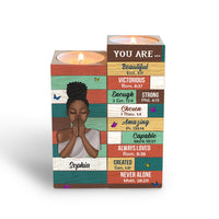 Personalized Gift For Daughter You Are Bible Verses Wood Candle Holder 23097 thumb 1