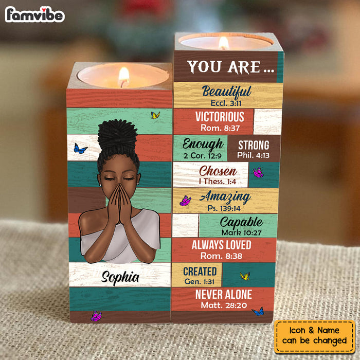Personalized Gift For Daughter You Are Bible Verses Wood Candle Holder 23097 1