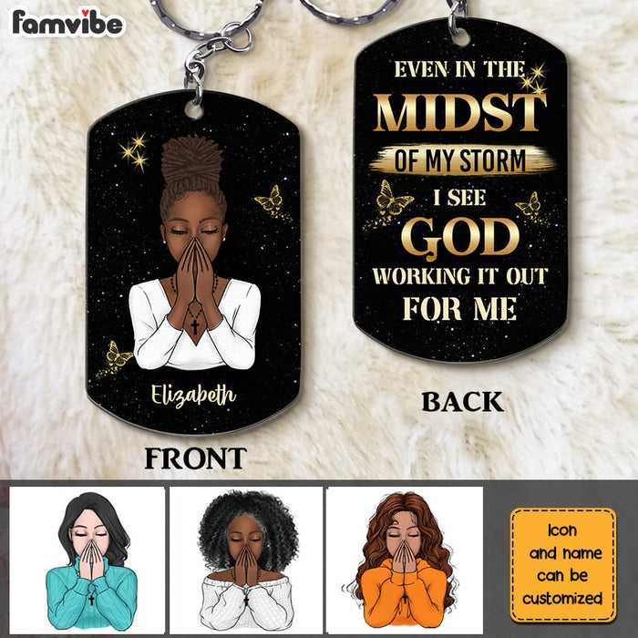 Personalized In The Midst Of My Storm Aluminum Keychain 23098 1