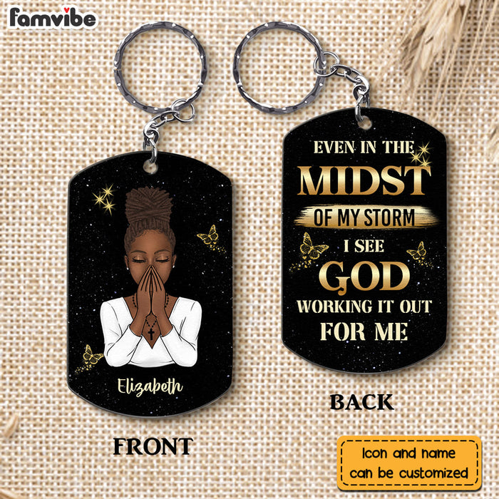 Personalized In The Midst Of My Storm Aluminum Keychain 23098 1