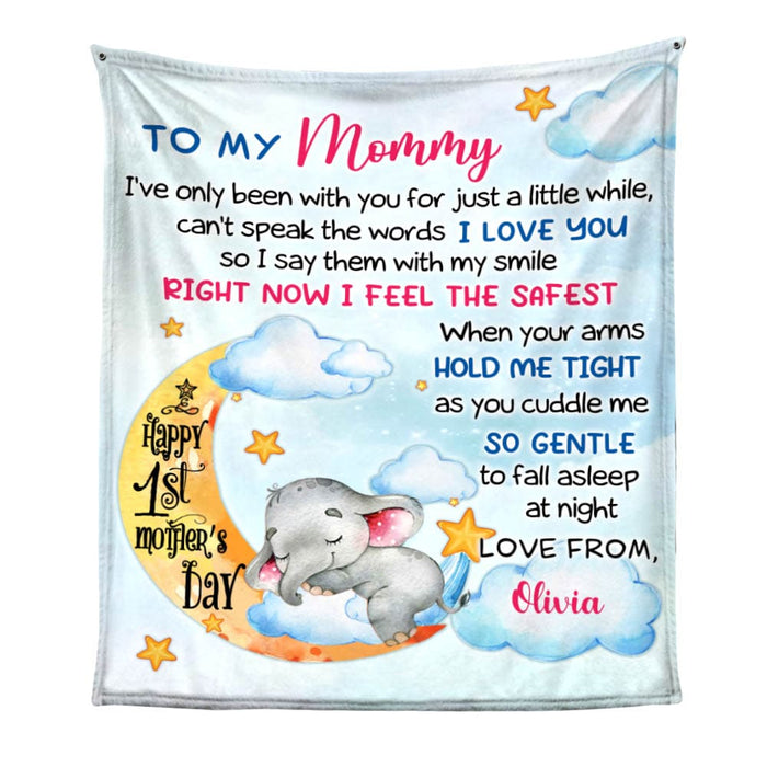 Personalized Baby's First Mother's Day Elephant To My Mommy Blanket 23107 1
