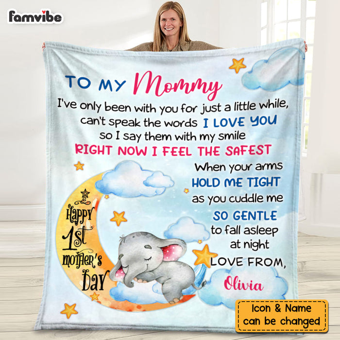 Personalized Baby's First Mother's Day Elephant To My Mommy Blanket 23107 1