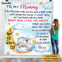 Personalized Baby's First Mother's Day Elephant To My Mommy Blanket 23107 thumb 1