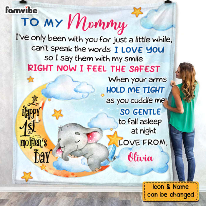 Personalized Baby's First Mother's Day Elephant To My Mommy Blanket 23107 1