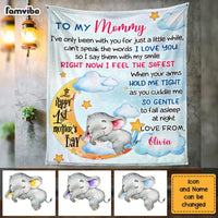 Personalized Baby's First Mother's Day Elephant To My Mommy Blanket 23107 thumb 1