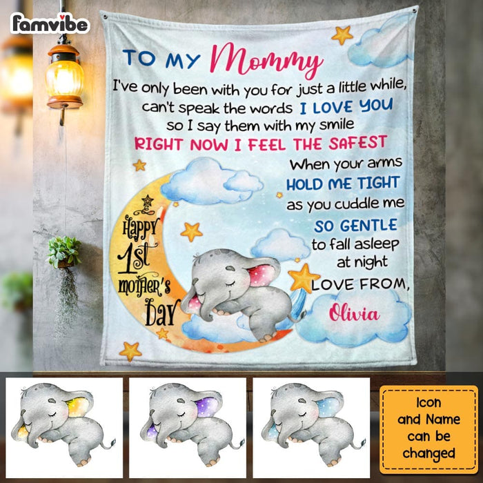 Personalized Baby's First Mother's Day Elephant To My Mommy Blanket 23107 1