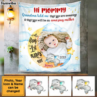 Personalized Baby's First Mother's Day Elephant Mommy You Are Awesome Blanket 23108 thumb 1