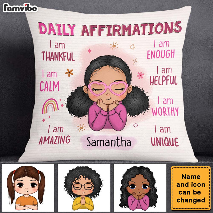 Personalized Daily Affirmation Gift For Granddaughter Pillow 23110