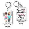 Personalized Gift for Couple God Blessed The Broken Road Aluminum Keychain 23114 1