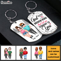Personalized Gift for Couple God Blessed The Broken Road Aluminum Keychain 23114 thumb 1