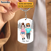 Personalized Gift for Couple God Blessed The Broken Road Aluminum Keychain 23114 thumb 1
