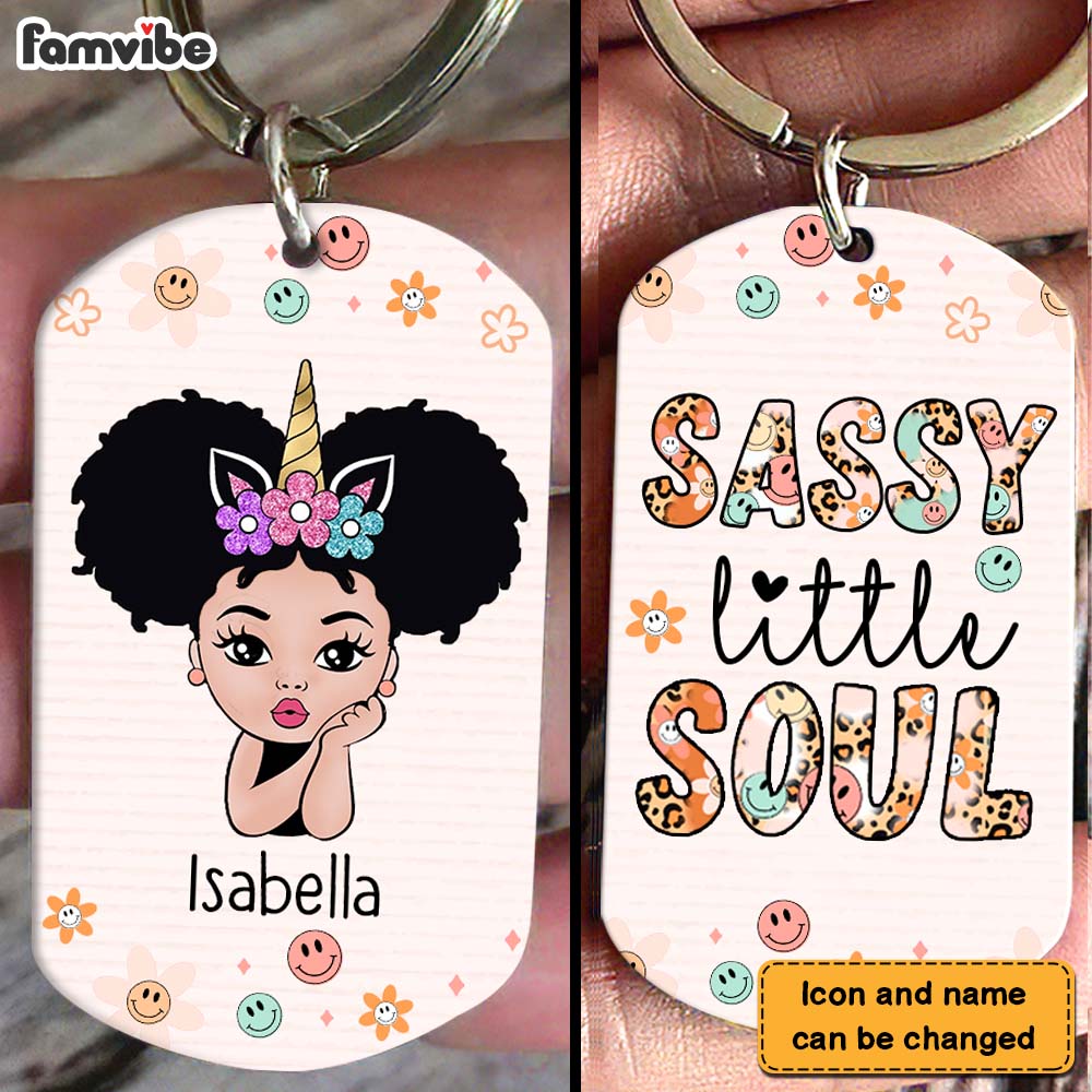 Personalized Gifts for Grandkids Sassy Little Soul Aluminum Keychain 23115 Primary Mockup
