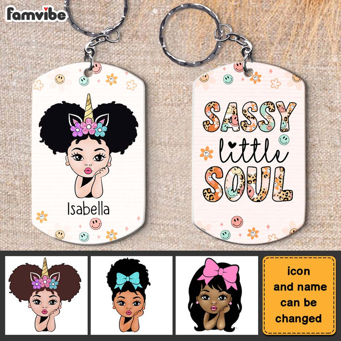 Personalized Gifts for Grandkids Sassy Little Soul Aluminum Keychain 23115 1