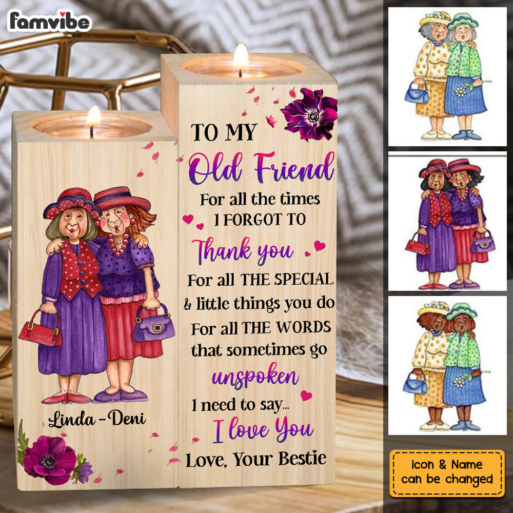 Personalized Gift For Friends Thank You For All Wood Candle Holder 23116 Primary Mockup