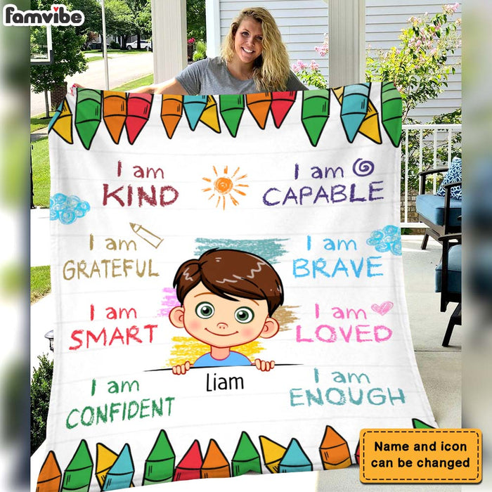 Personalized Gift For Grandson I Am Kind Blanket 22783 1