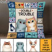 Personalized Cat Double Trouble Pillow 23147 thumb 1