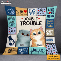 Personalized Cat Double Trouble Pillow 23147 thumb 1