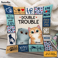 Personalized Cat Double Trouble Pillow 23147 thumb 1