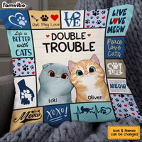 Personalized Cat Double Trouble Pillow 23147 thumb 1