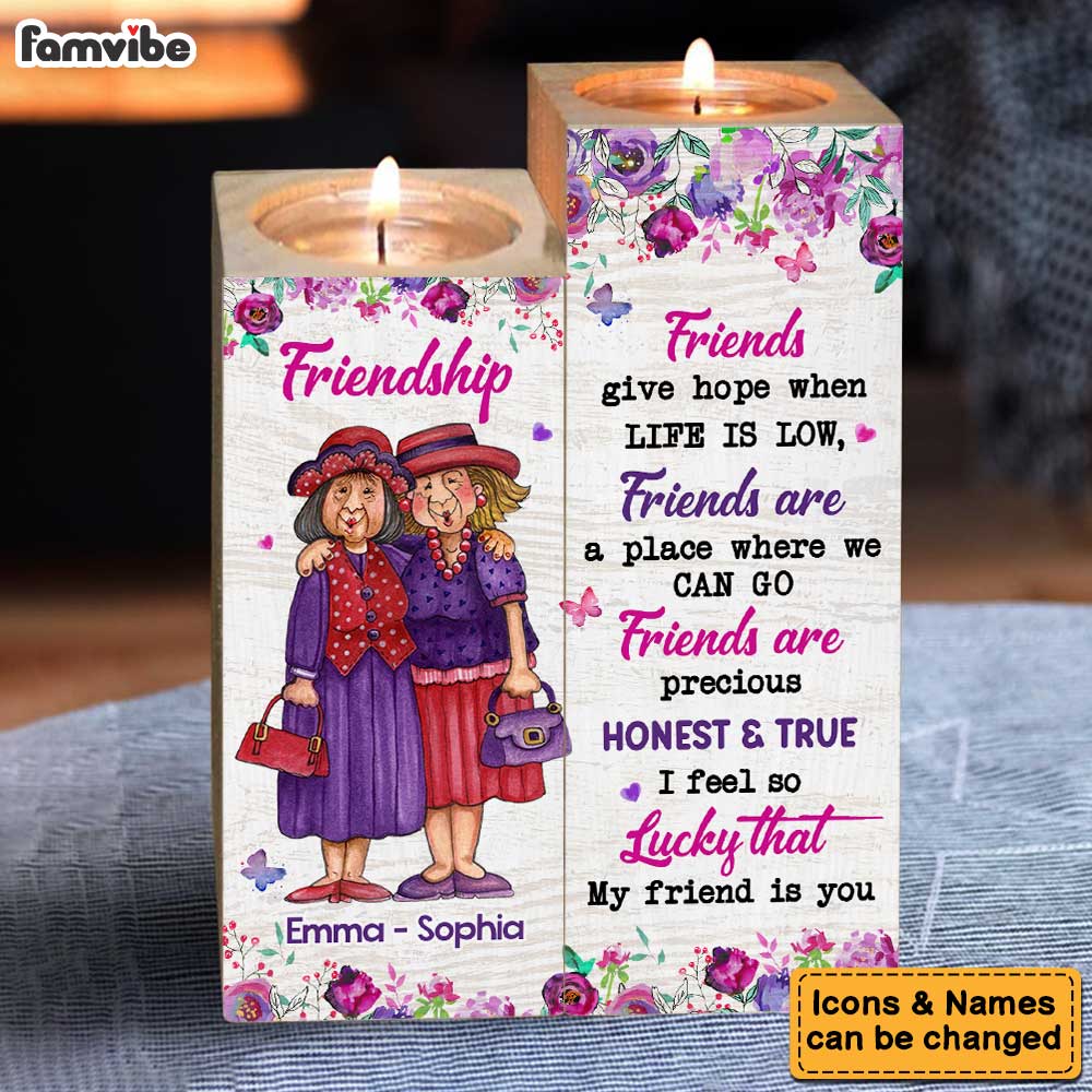 Personalized Friendship Gift My Friend Is You Wood Candle Holder 23148 Primary Mockup