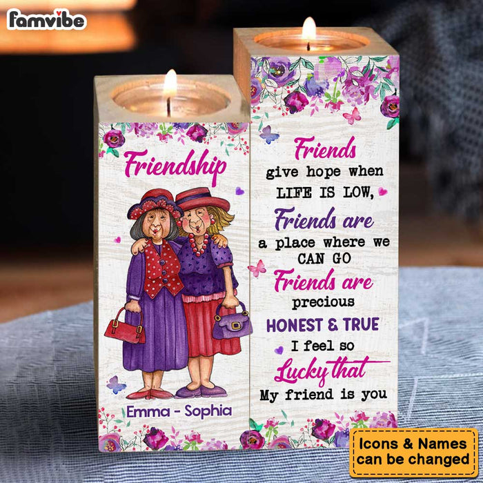 Personalized Friendship Gift My Friend Is You Wood Candle Holder 23148 1