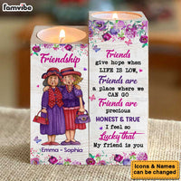 Personalized Friendship Gift My Friend Is You Wood Candle Holder 23148 thumb 1