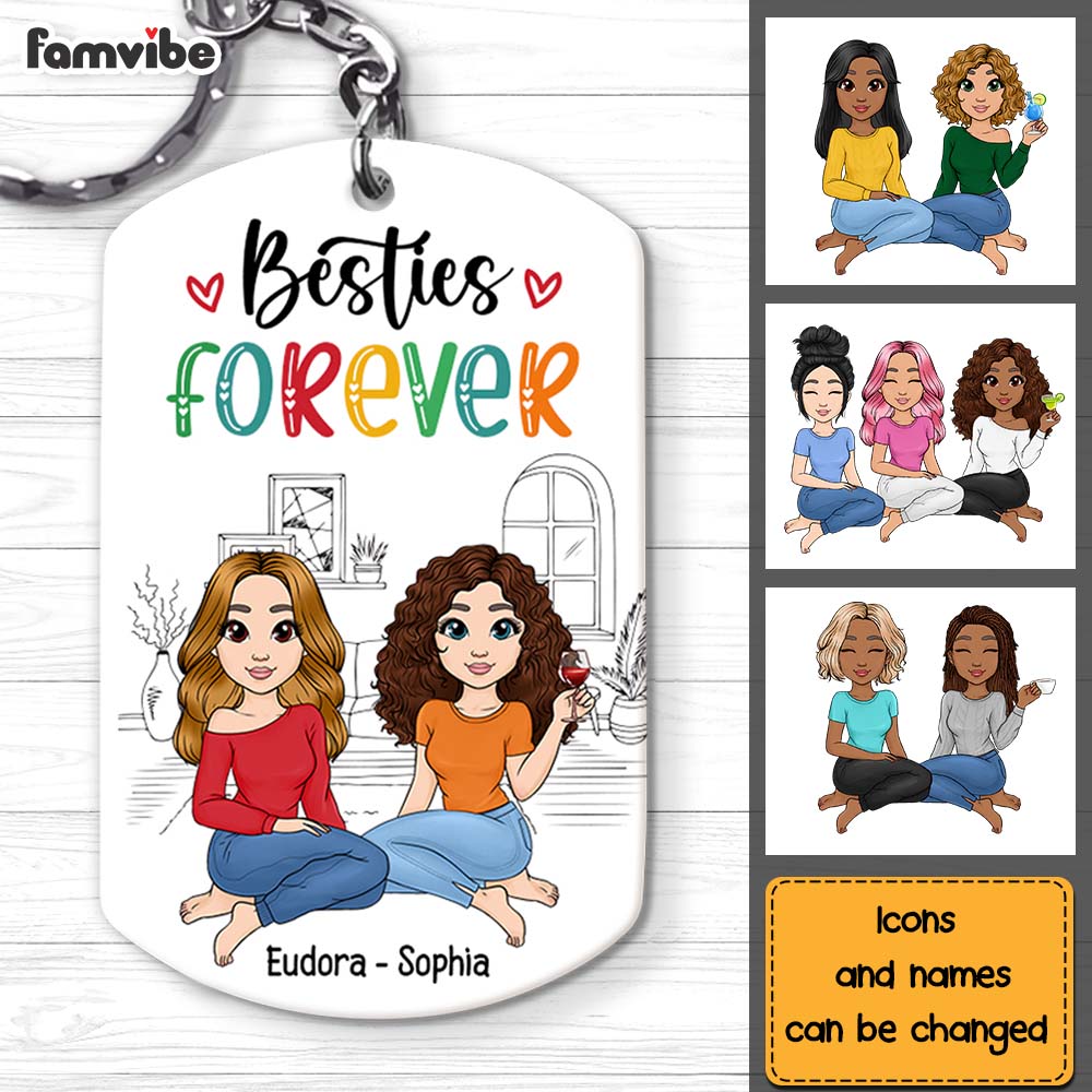 Personalized Gift Friends Forever Aluminum Keychain 23158 Primary Mockup
