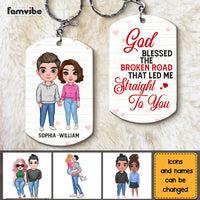 Personalized Gift for Couple God Blessed The Broken Road Aluminum Keychain 23167 thumb 1