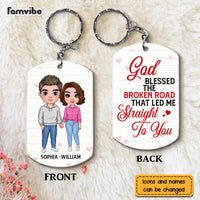 Personalized Gift for Couple God Blessed The Broken Road Aluminum Keychain 23167 thumb 1