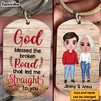 Personalized Gift for Couple God Blessed The Broken Road Aluminum Keychain 23168 thumb 1