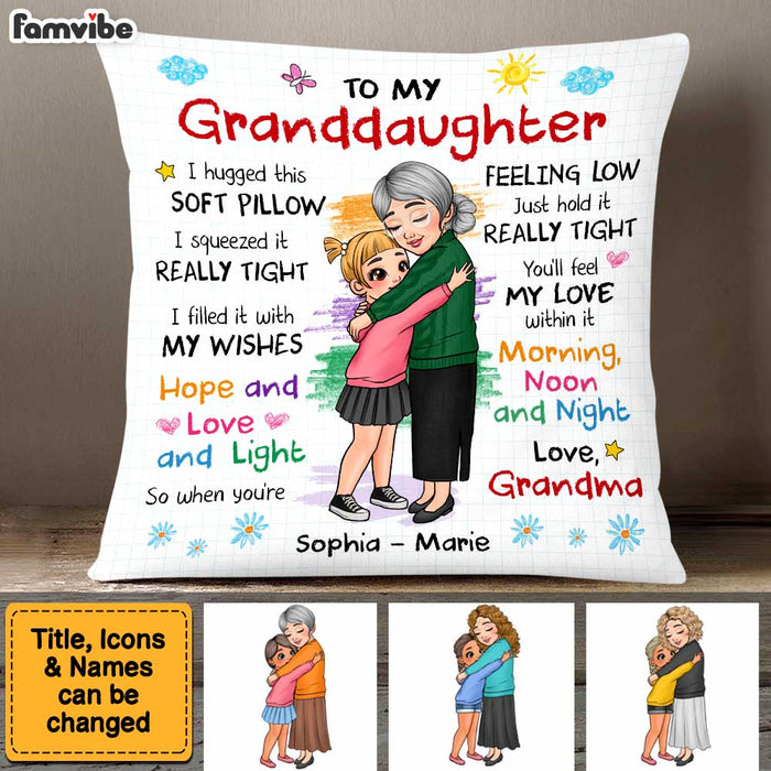 ZFENGYYUAN Granddaughter Gifts From Grandma Grandpa Granddaughter Cushion Cover Cushion Case Throw Pillow Cover From Grandparents Birthday Gifts 18X18 INCH
