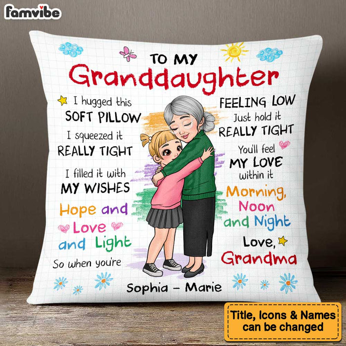 Hug This Pillow Gift: Personalized Present for Granddaughter from Grandma 1