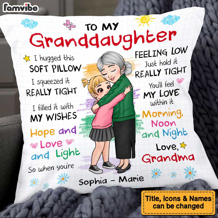 Hug This Pillow Gift: Personalized Present for Granddaughter from Grandma 1