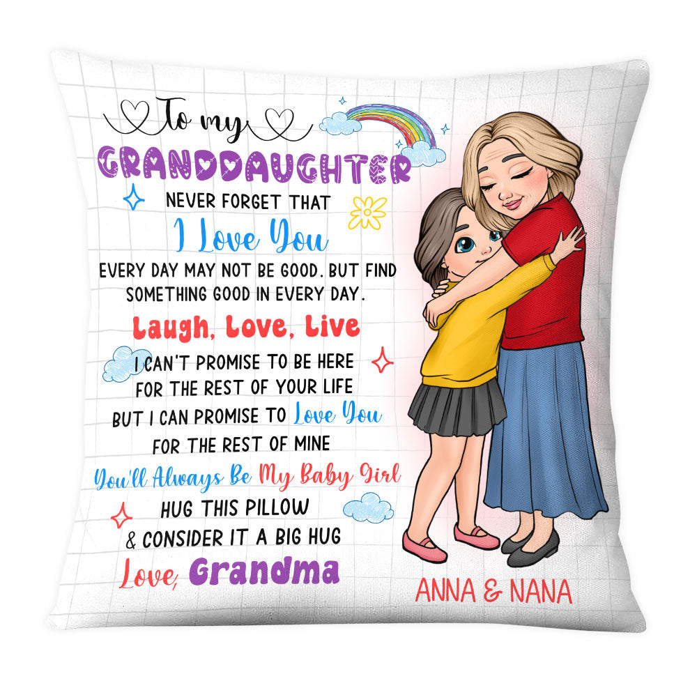 Personalized Gift For Granddaughter Live Love Laugh Pillow 23173 Primary Mockup