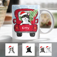 Personalized Cat Red Truck Christmas 2022 Mug OB202 81O34 thumb 1