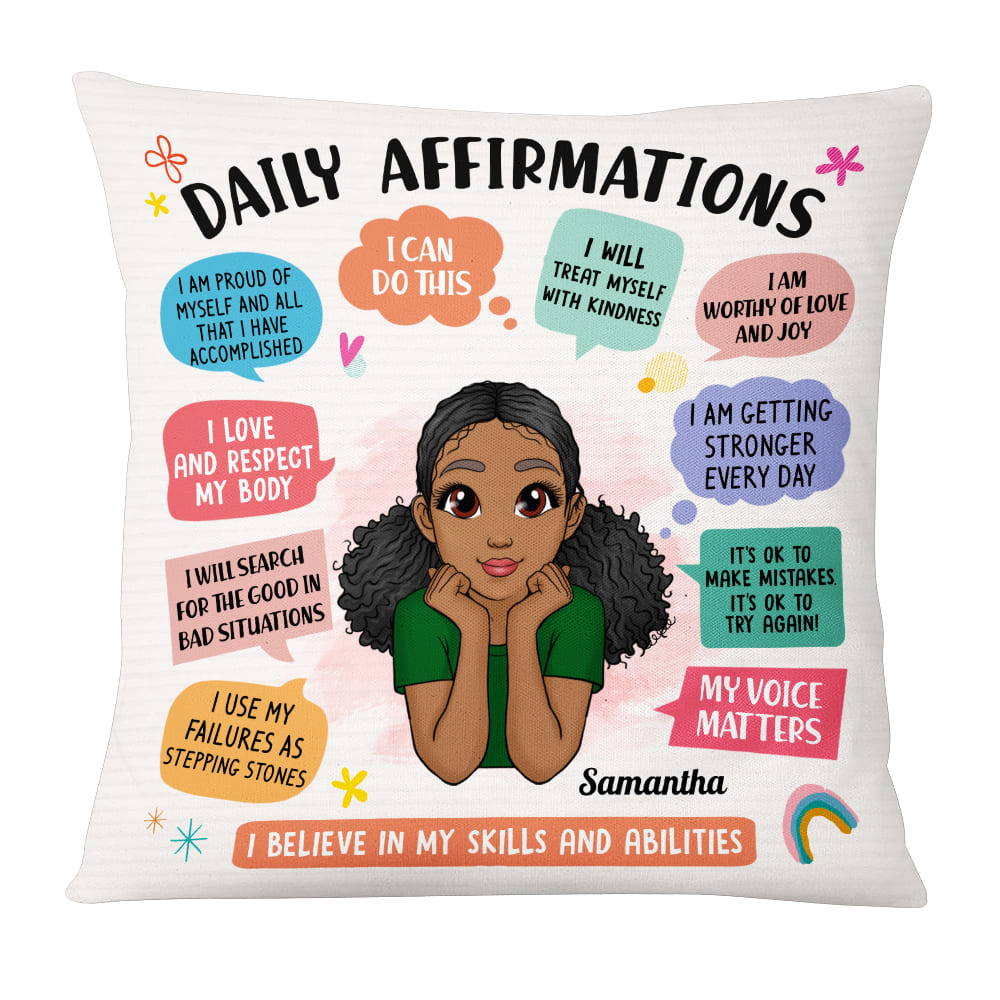 Personalized Gift for Daughter Daily Affirmations Pillow 23645