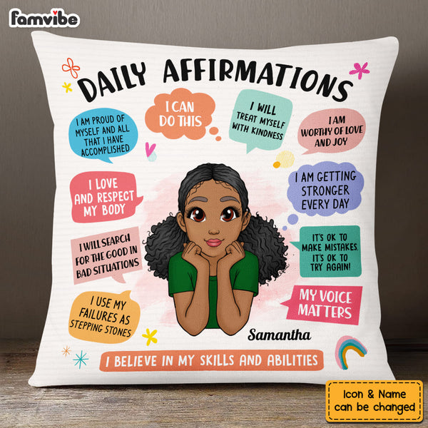 Personalized Gift for Daughter Daily Affirmations Pillow 23645