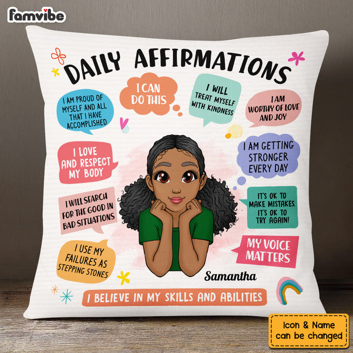 Personalized Gift for Daughter Daily Affirmations Pillow 23207 1