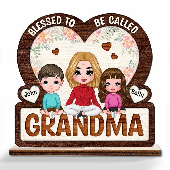 Personalized Blessed To Be Called Grandma Wood Plaque 23214 1