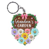 Personalized Grandma's Garden Flower Wood Keychain 23217 1