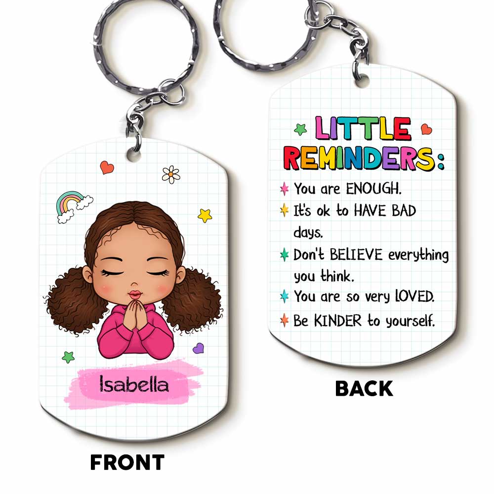 Personalized Mental Health Gift For Granddaughter Little Reminders Aluminum Keychain 23220 Primary Mockup