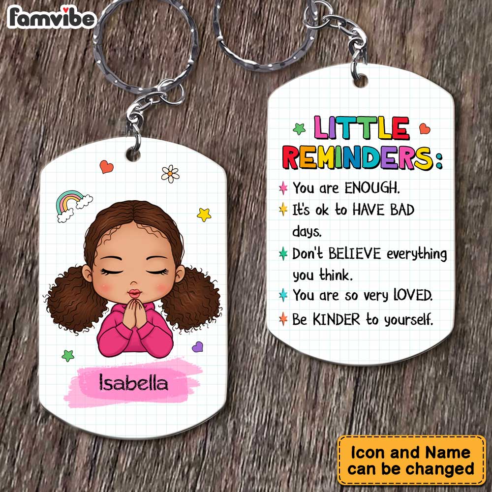 Personalized Mental Health Gift For Granddaughter Little Reminders Aluminum Keychain 23220 Primary Mockup
