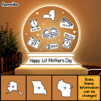 Personalized Love Gift Happy 1st Mother's Day Plaque LED Lamp Night Light 23242 thumb 1