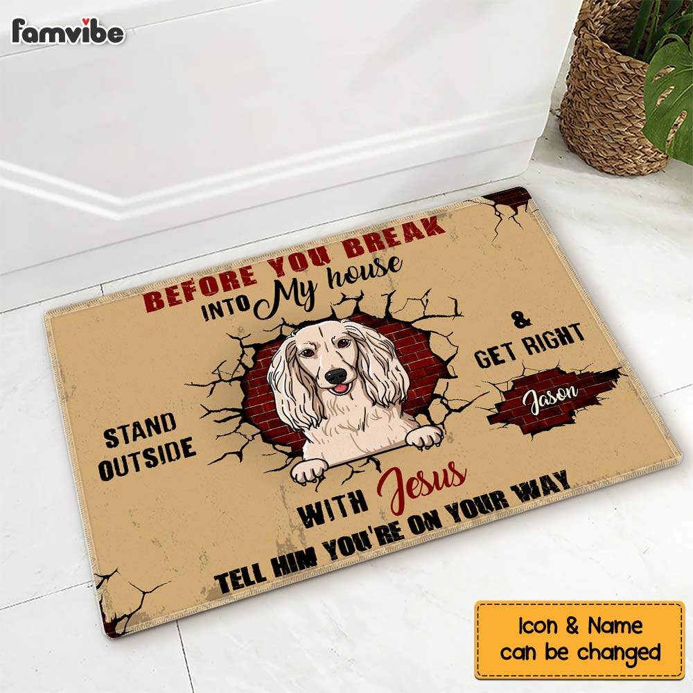 Personalized Gift Before You Break Into My house Doormat 23246 Primary Mockup