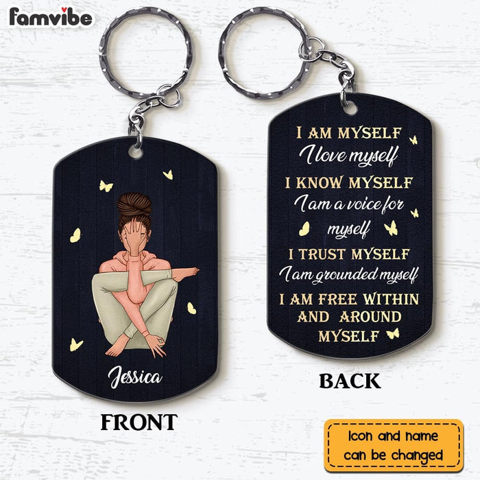 Personalized Gift For Daughter I Am Myself Aluminum Keychain 23035 1