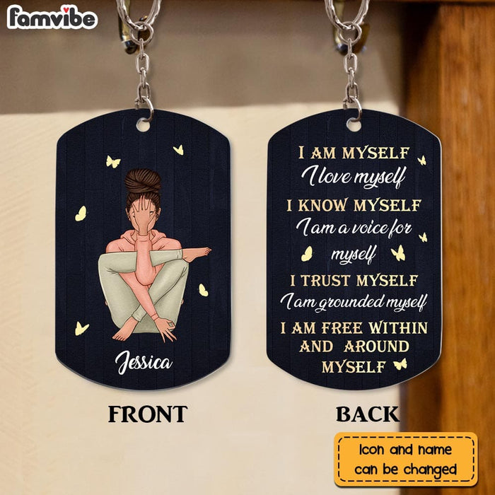 Personalized Gift For Daughter I Am Myself Aluminum Keychain 23035 1