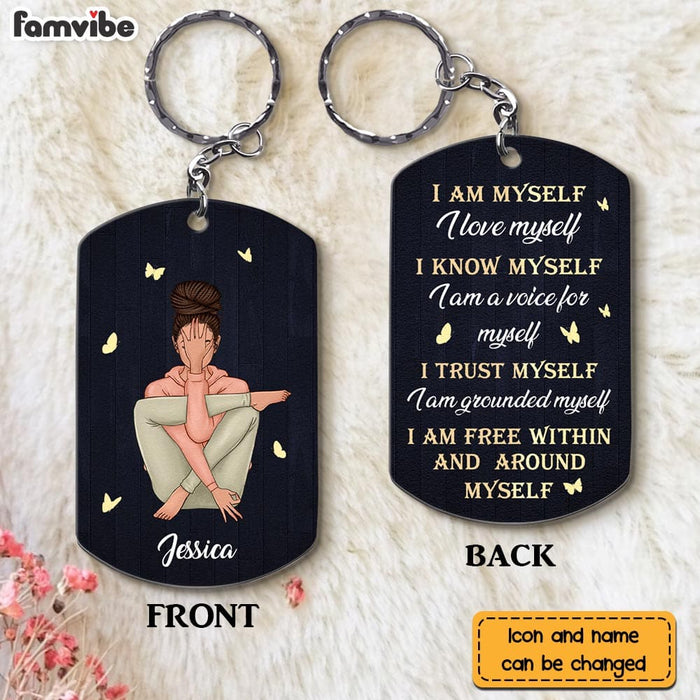 Personalized Gift For Daughter I Am Myself Aluminum Keychain 23035 1